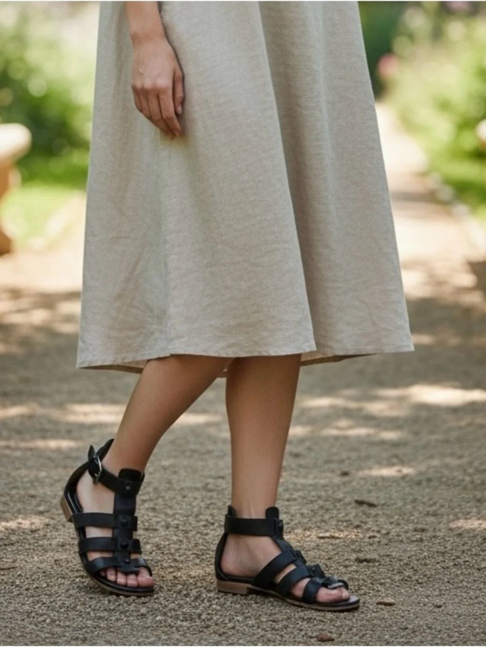 Balenciaga Arena Black Leather Gladiator Studded Multi-Strap Ankle  Sandals - Picture 12 of 15